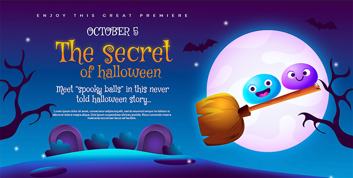 Banner lễ hội hóa trang halloween file PSD - mẫu số 292