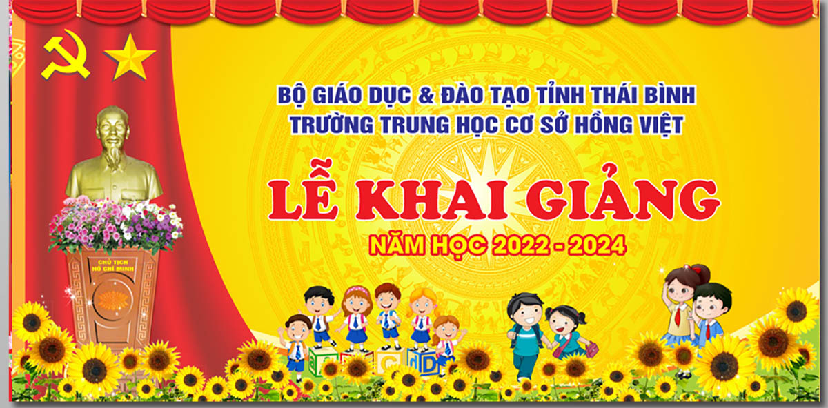 Backdrop lễ khai giảng file Corel - mẫu số 648