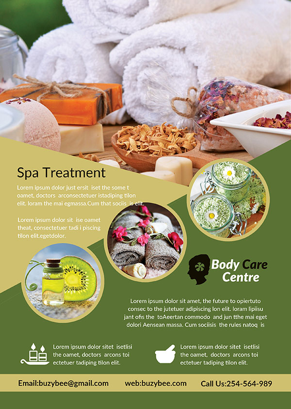 Poster quảng cáo dịch vụ spa thảo dược file PSD mẫu KF26