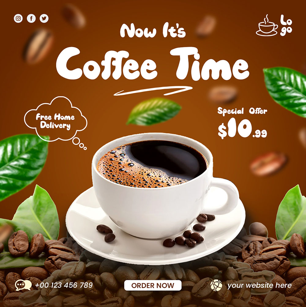 Poster quảng cáo coffee file PSD mẫu CF150