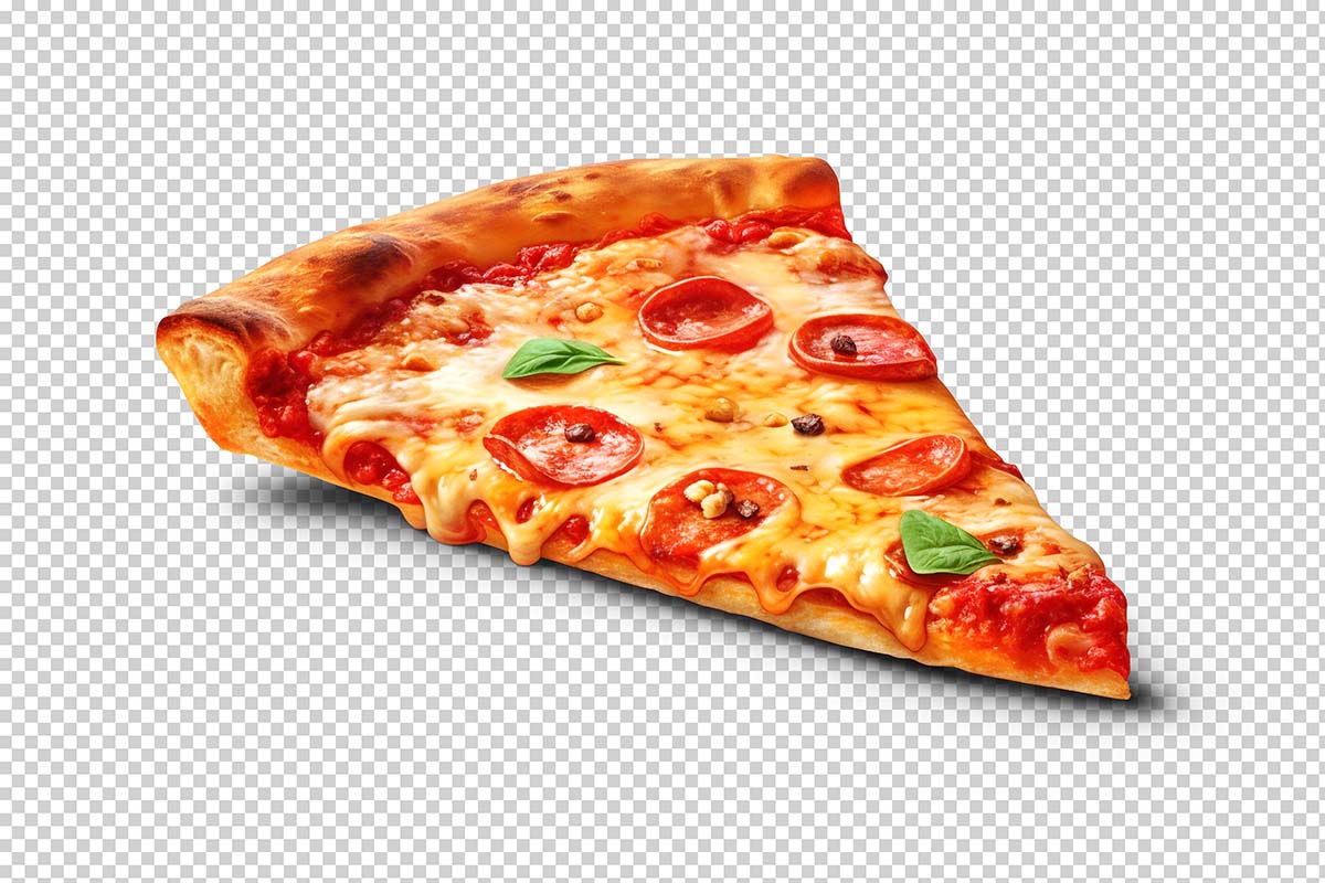 Hình ảnh miếng bánh pizza lạp xưởng file PSD mẫu P46