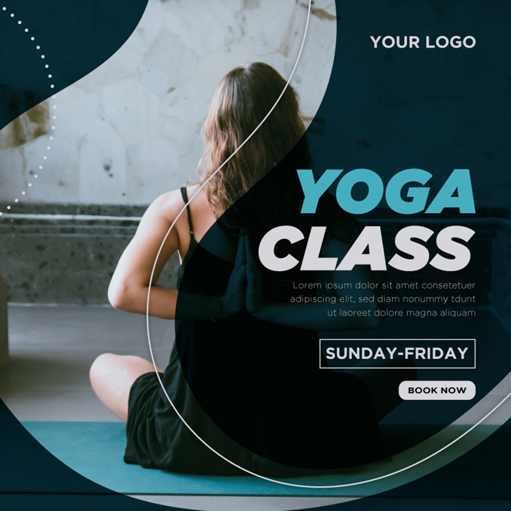 Poster quảng cáo khóa học yoga file EPS và AI mẫu J77