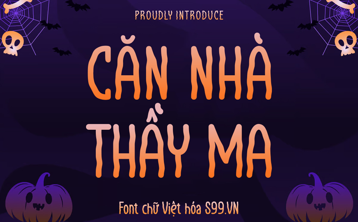 Font chữ nét mảnh kinh dị cho chủ đề halloween TH Hello Ghost | Việt hóa