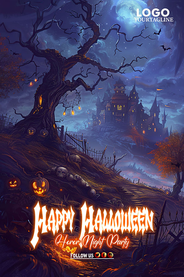 Poster lễ hội halloween file PSD  mẫu số 274