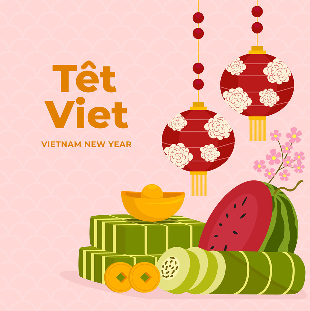 Banner ngày tết cổ truyền file vector mẫu OC515