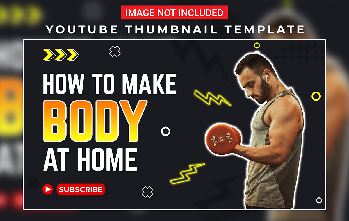 Ảnh thumb bìa kênh youtube chủ đề thể thao file PSD - mẫu số 8856