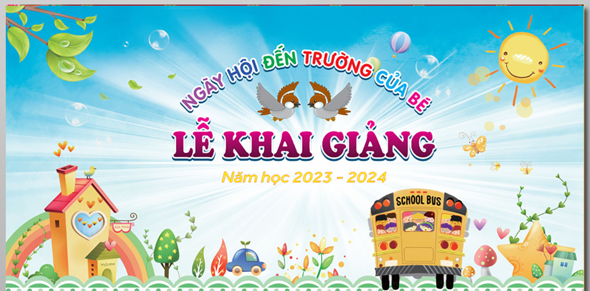 Backdrop lễ khai giảng file Corel - mẫu số 653