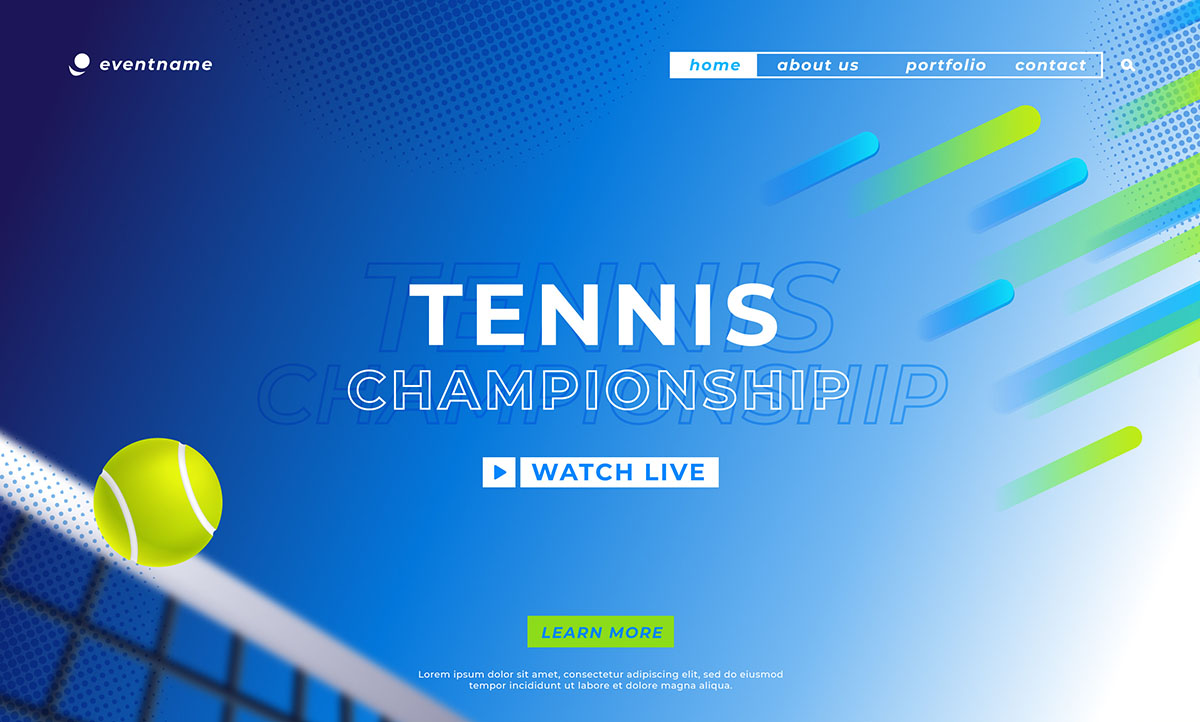 Banner giải đấu tennis file vector mẫu HV47