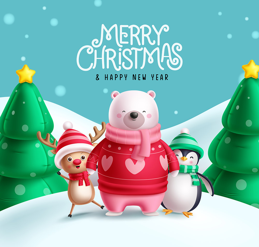 Banner nhân vật dịp noel file vector mẫu số 324