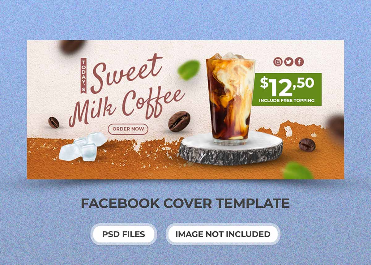 Banner quảng cáo coffee file PSD mẫu CF76