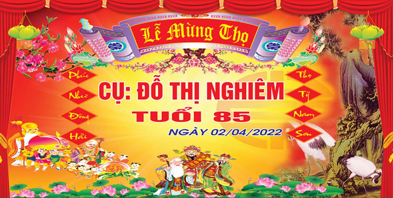 Backdrop lễ mừng thọ mẫu T09 file Corel