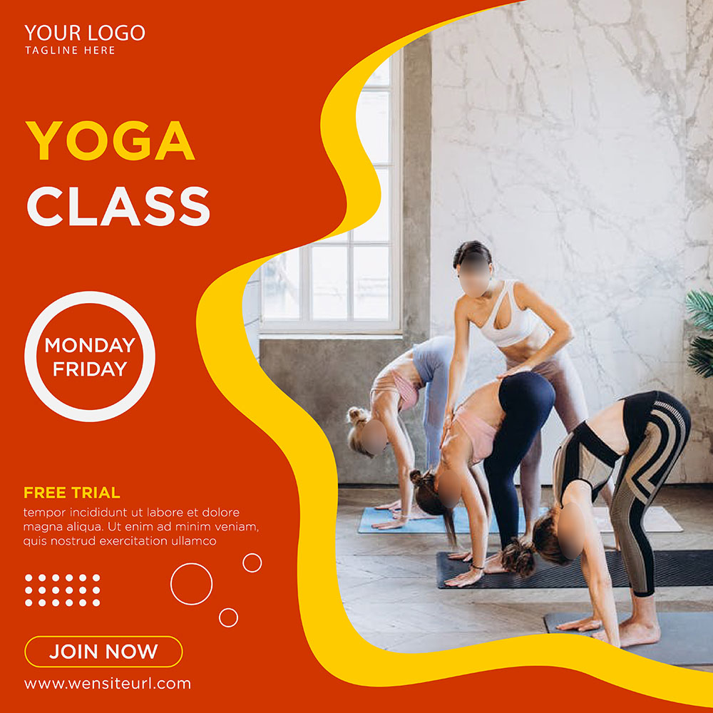 Banner quảng cáo lớp học yoga file AI - mẫu số 434