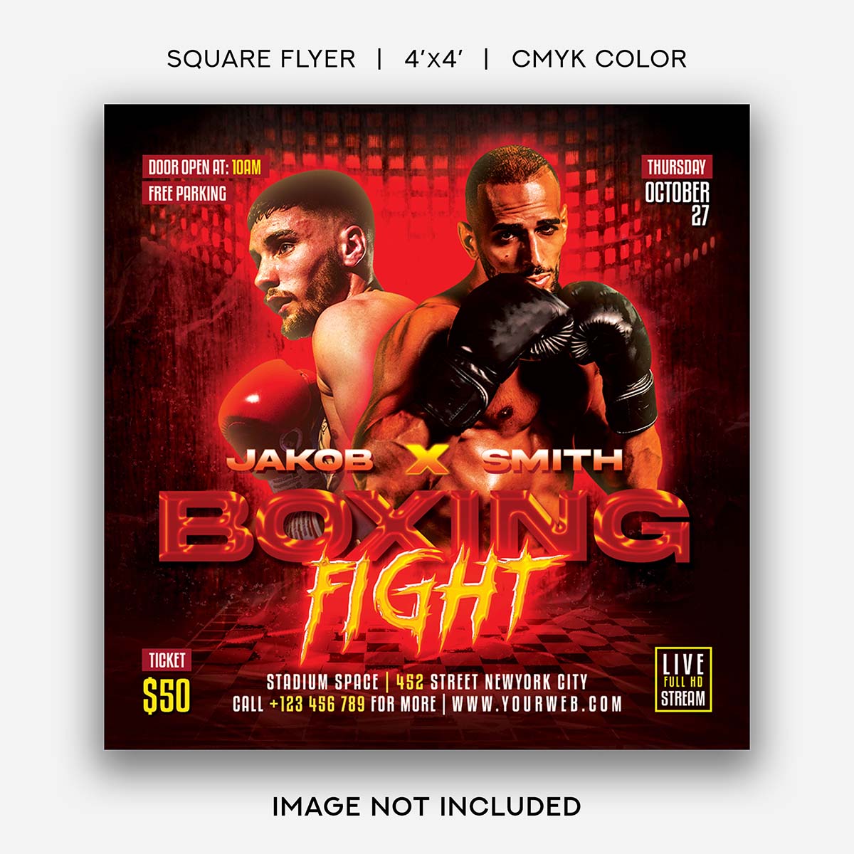 Poster thể thao môn boxing file PSD - mẫu số 8458