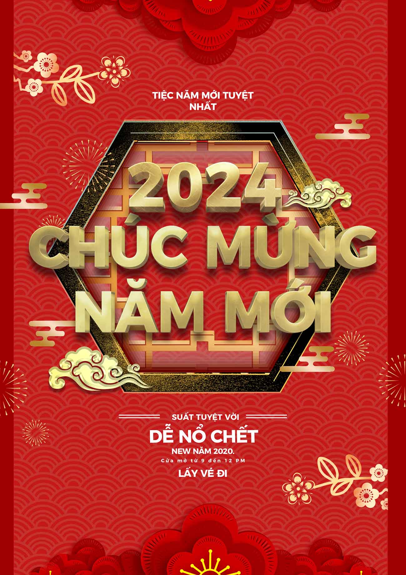 Poster tết năm 2024 file PSD mẫu S76