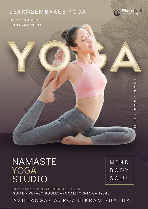 Poster quảng cáo khóa học yoga file PSD mẫu J7