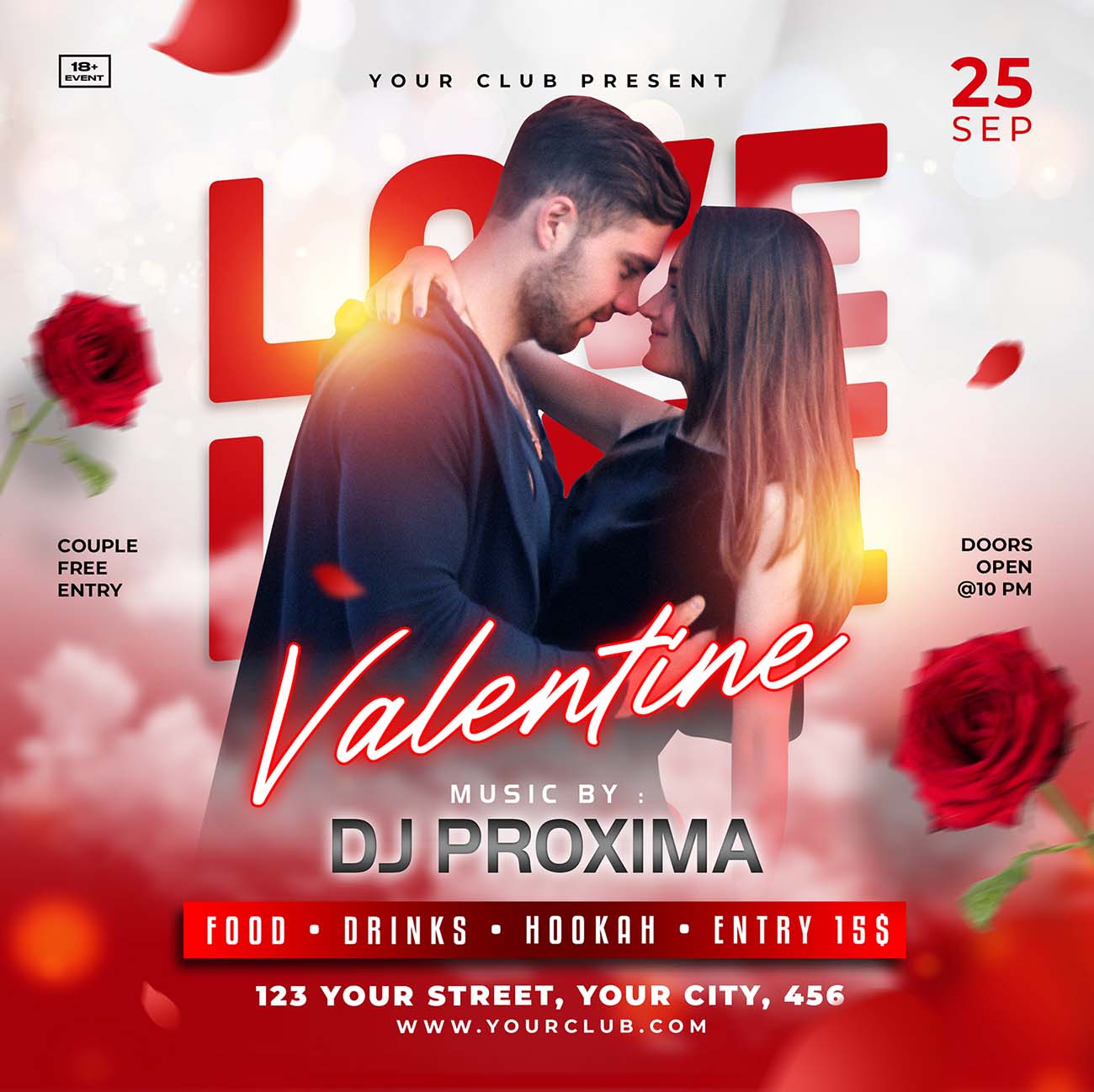 Poster ngày valentine file PSD mẫu V20