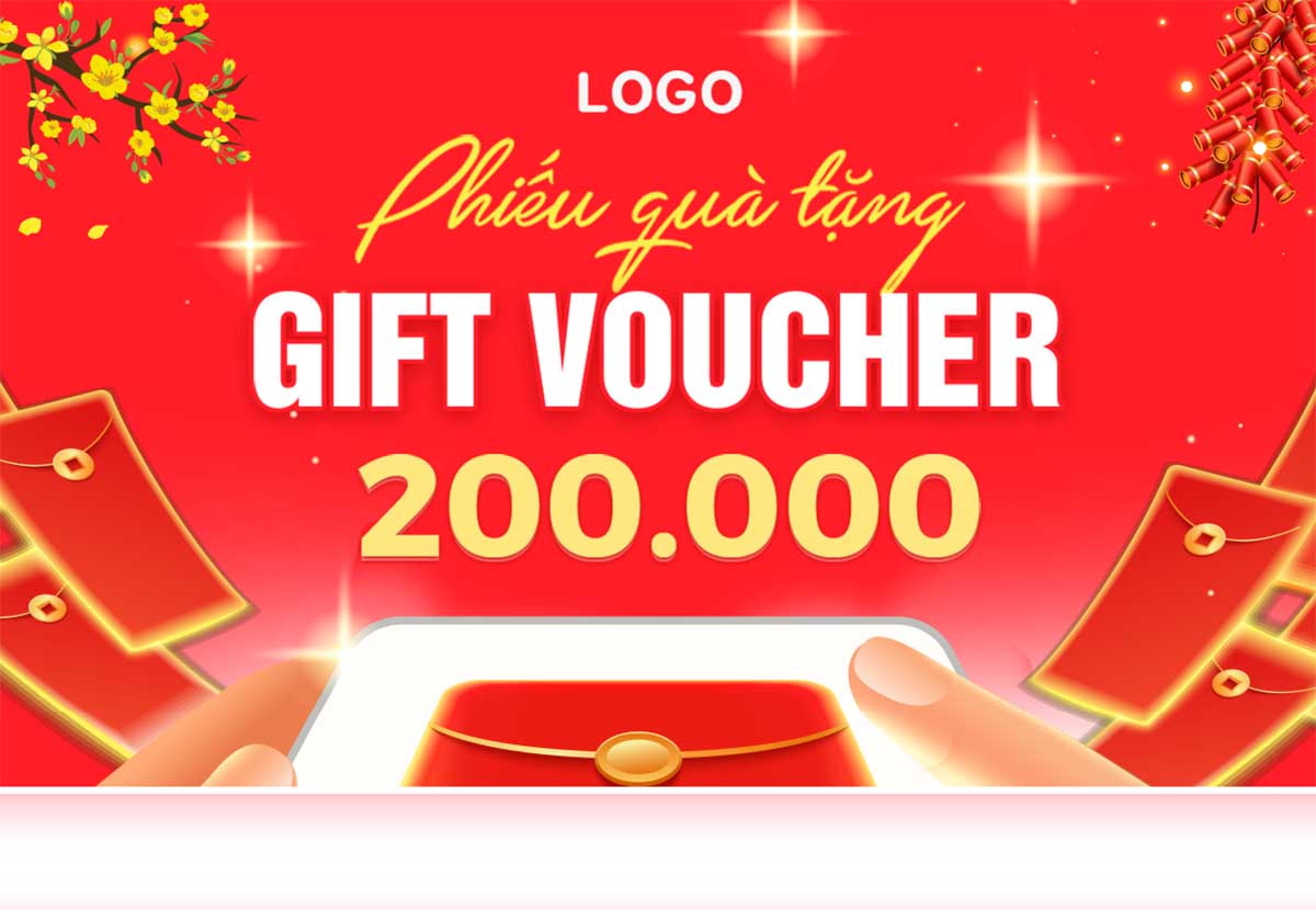 Banner phiếu quà tặng voucher file PSD mẫu số 162