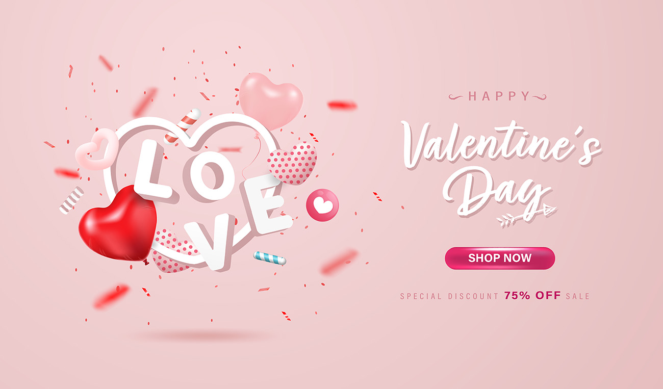 Banner ngày valentine file EPS và AI mẫu V54