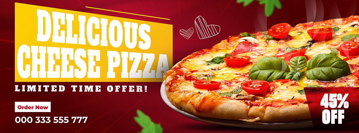 Banner quảng cáo bánh Pizza phô mai K71 file EPS