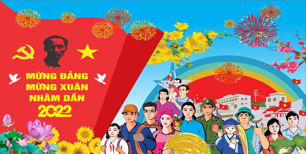 Pano mừng Đảng mừng xuân 2024 file CDR mẫu D7