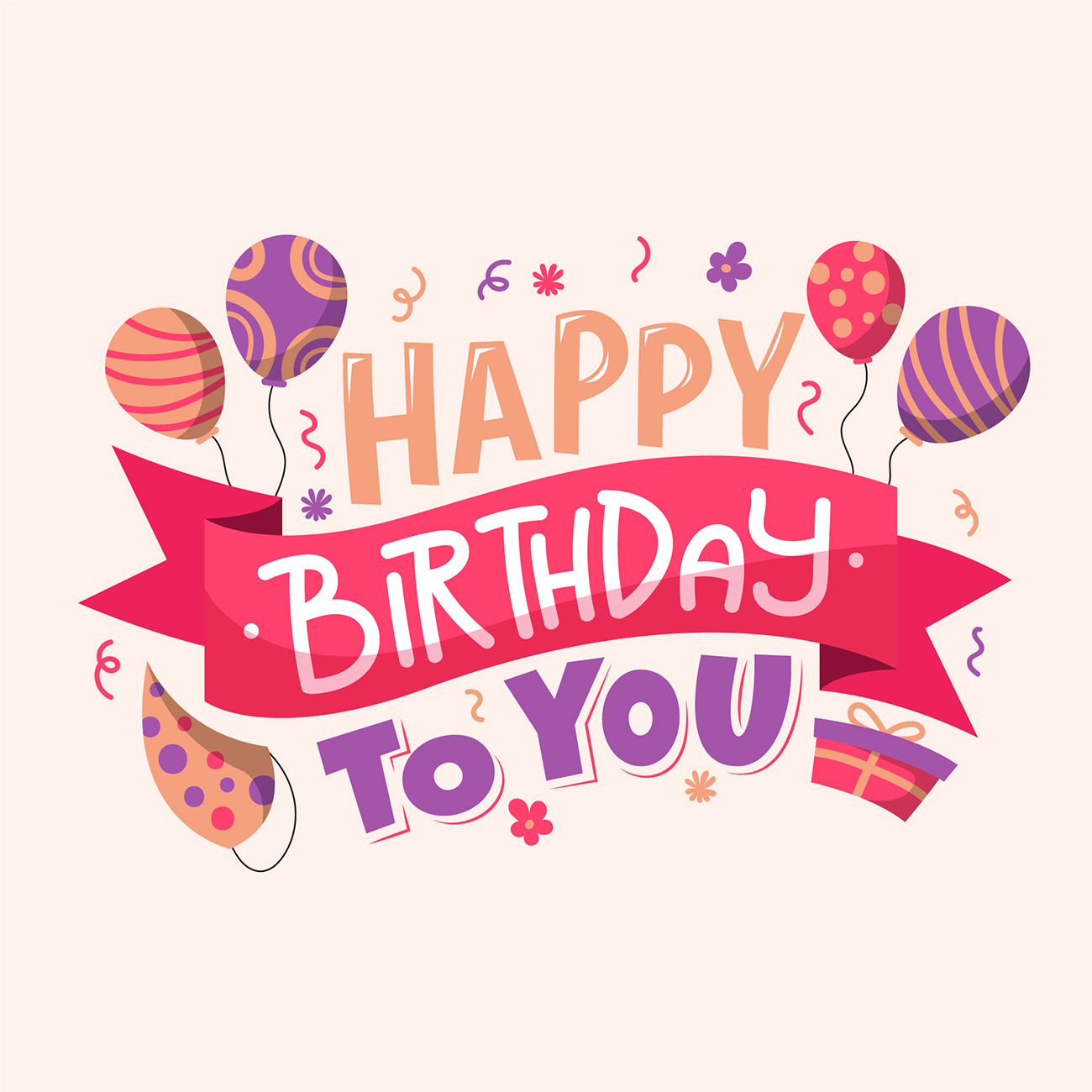 Bộ chữ typo happy birthday file EPS và AI mẫu K142