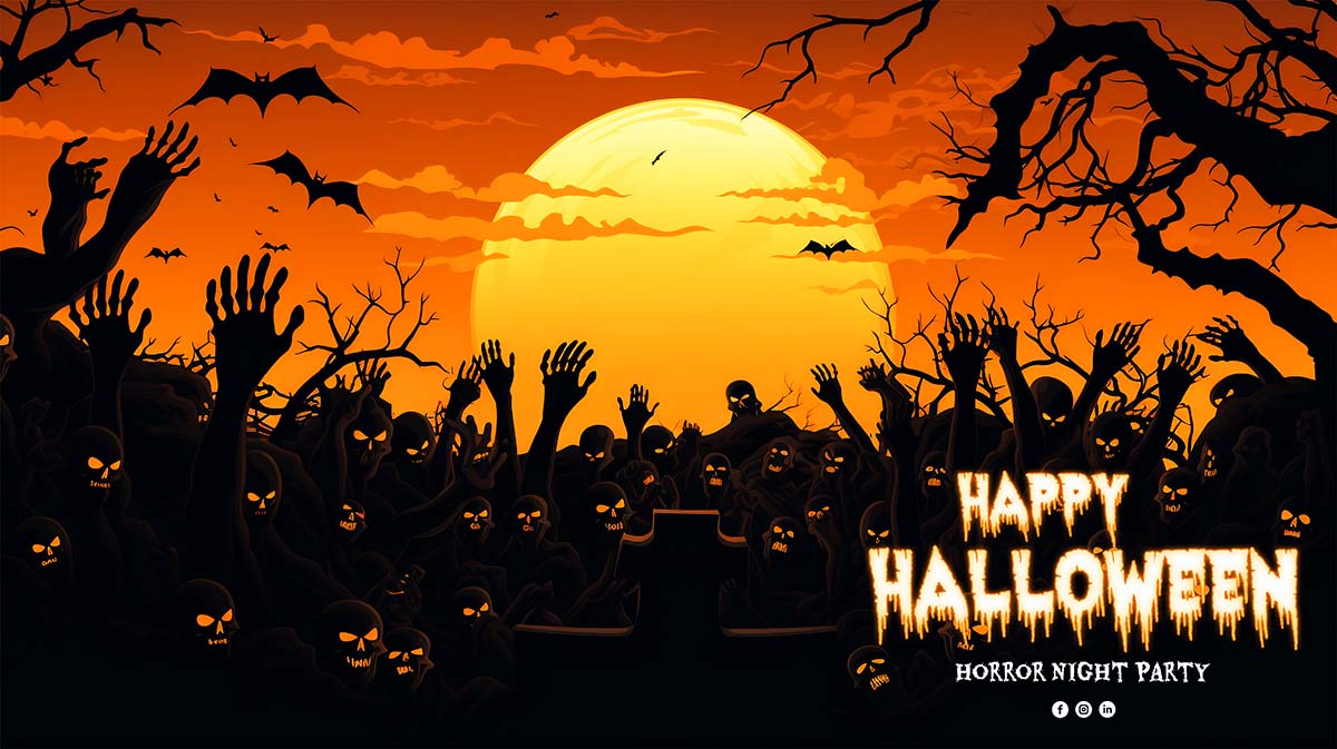 Banner lễ hội halloween file PSD mẫu MB337