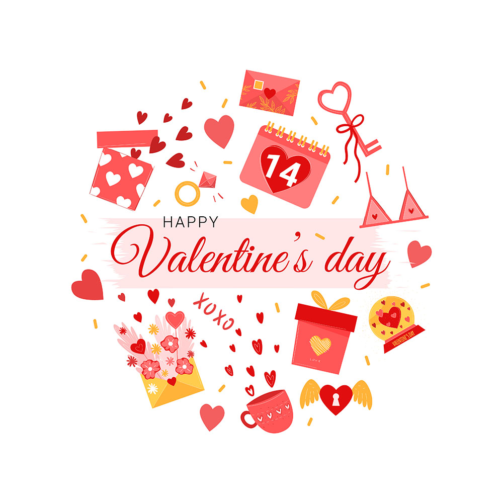 Mẫu chữ valentine đẹp file vector mẫu BV430