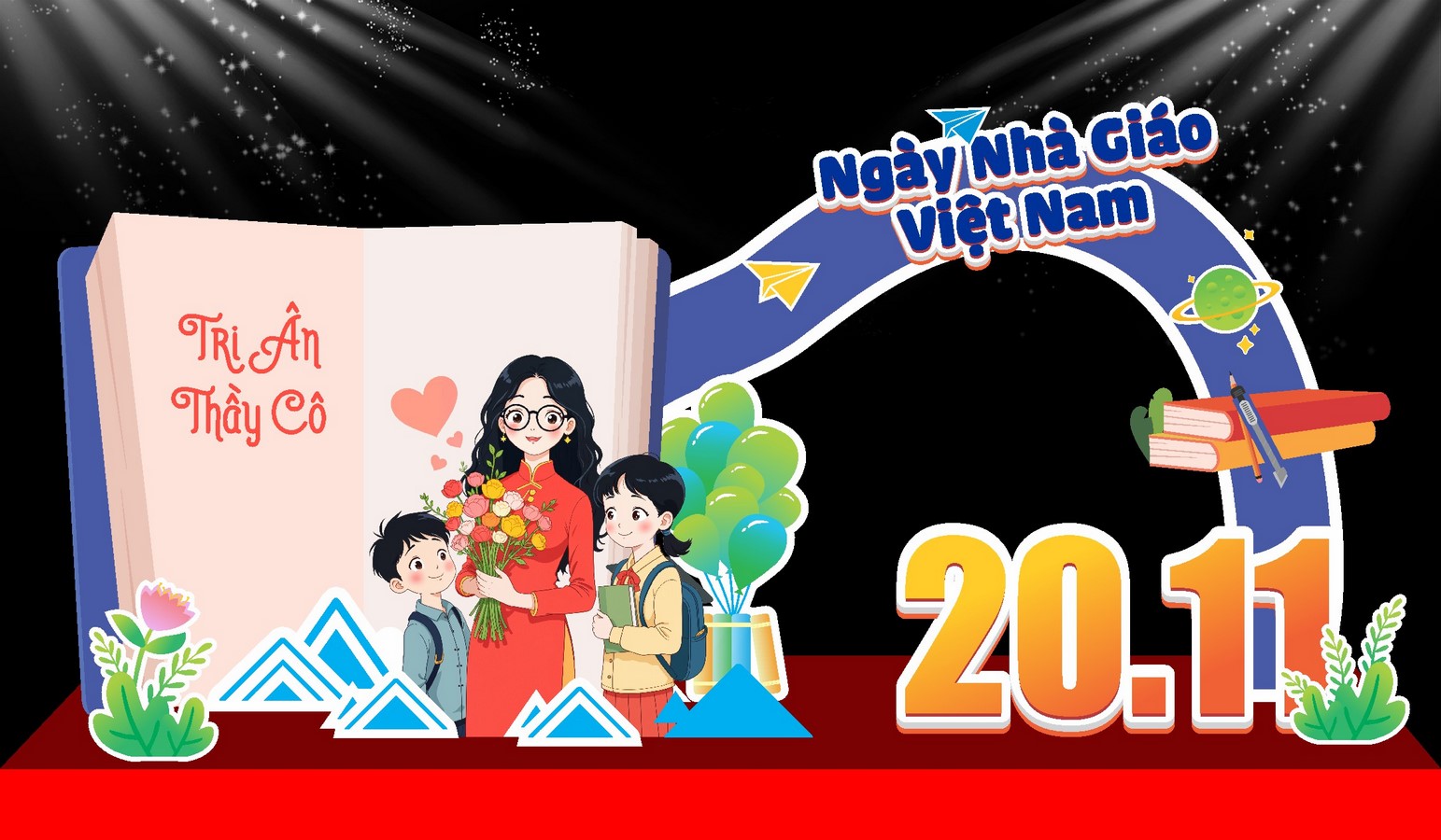 Phông nền tri ân thầy cô chào mừng Ngày Nhà Giáo Việt Nam 20.11 File Corel 43