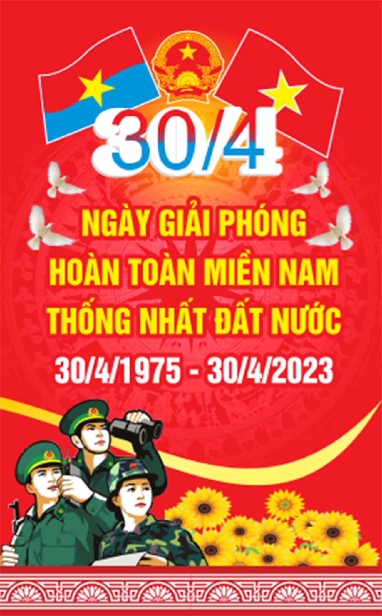 Phướn ngày lễ 30/4 và 1/5 file CDR mẫu K48