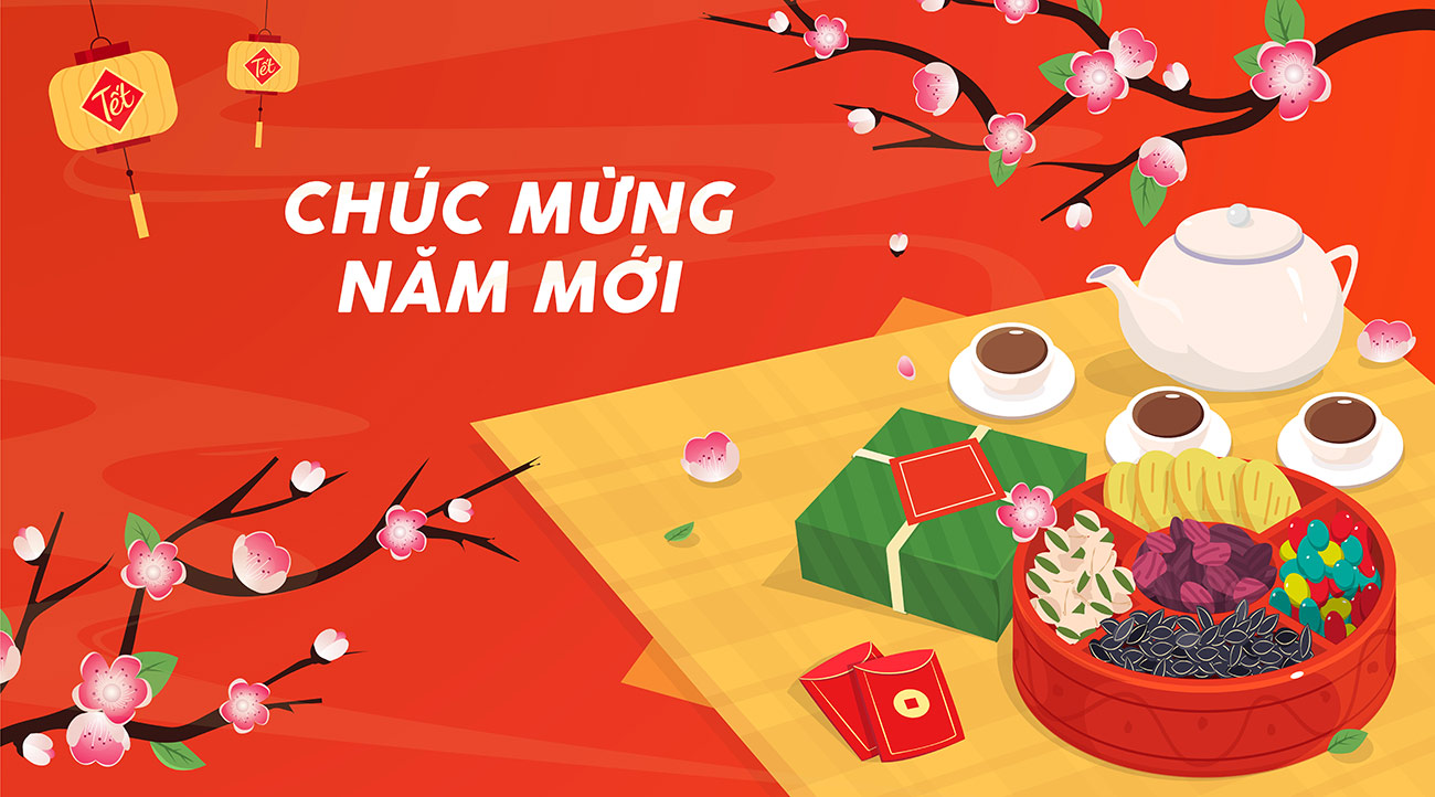 Banner chào xuân năm mới file EPS