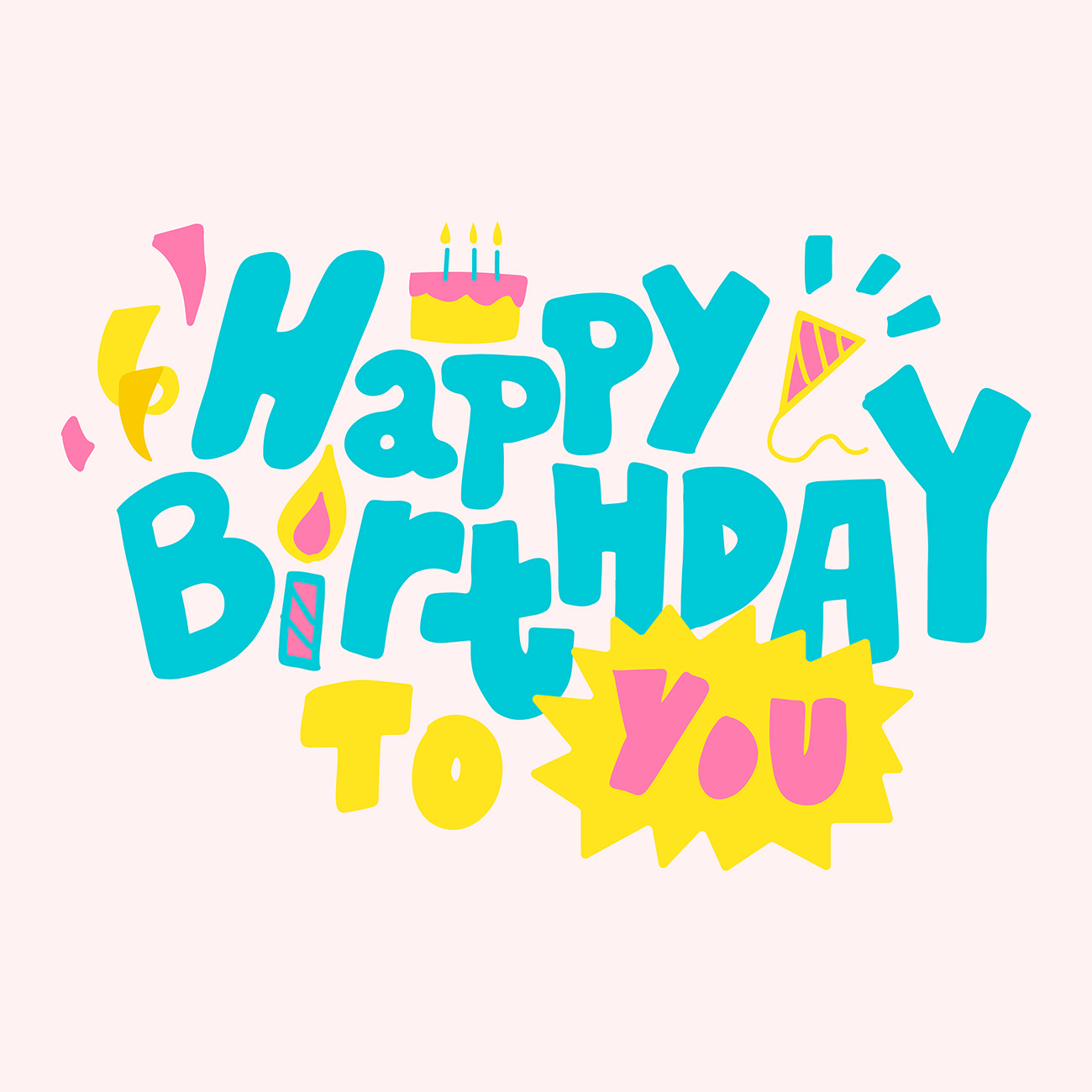 Bộ chữ typo happy birthday file EPS và AI mẫu K65