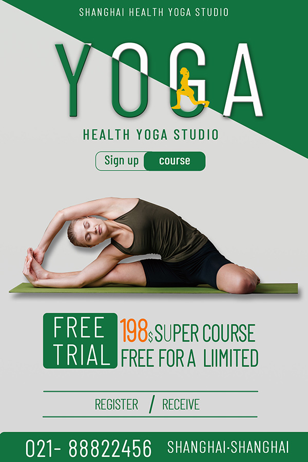 Poster bài tập yoga tại nhà file PSD mẫu J21