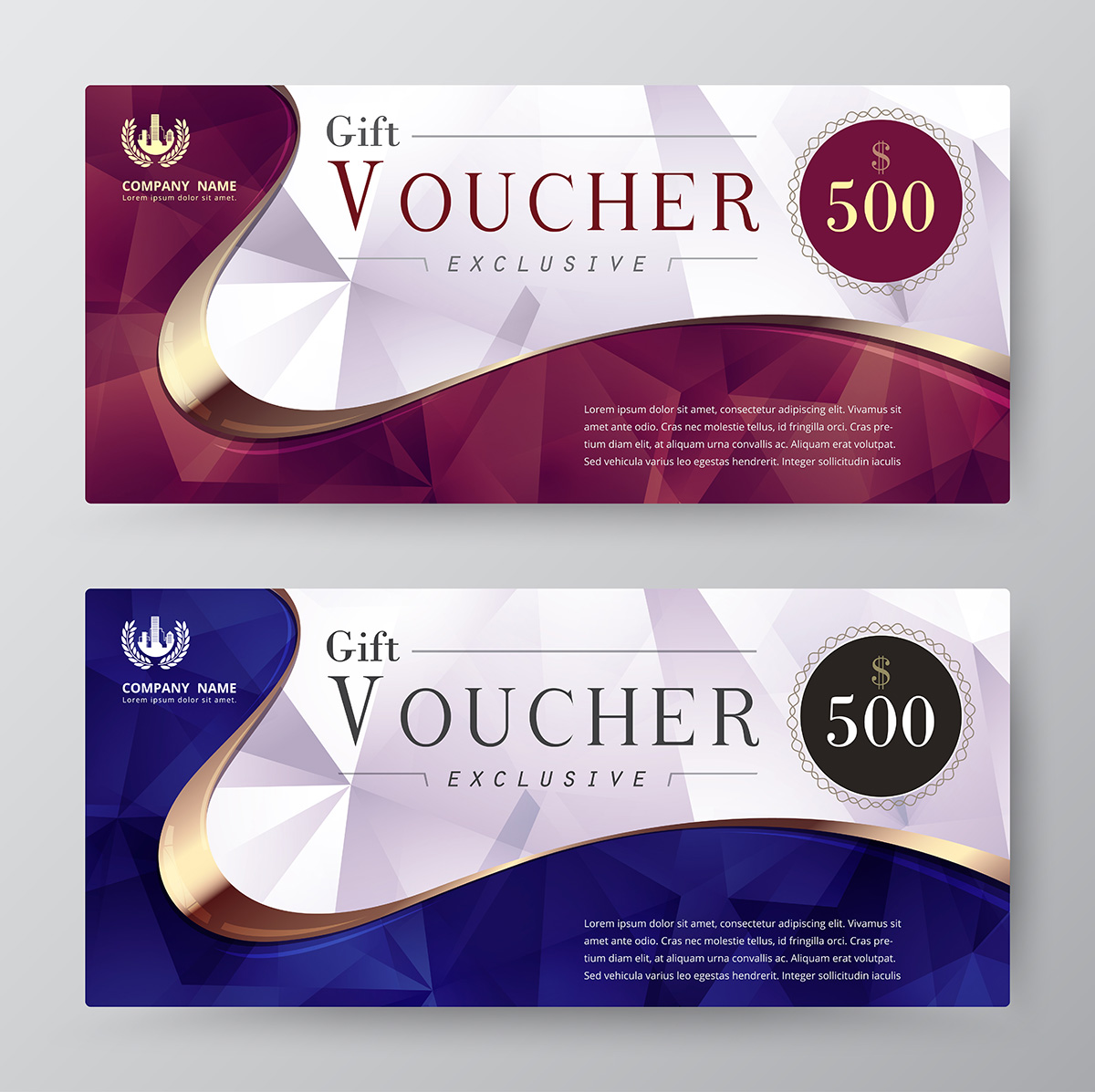 Mẫu voucher giảm giá phong cách sang trọng file EPS