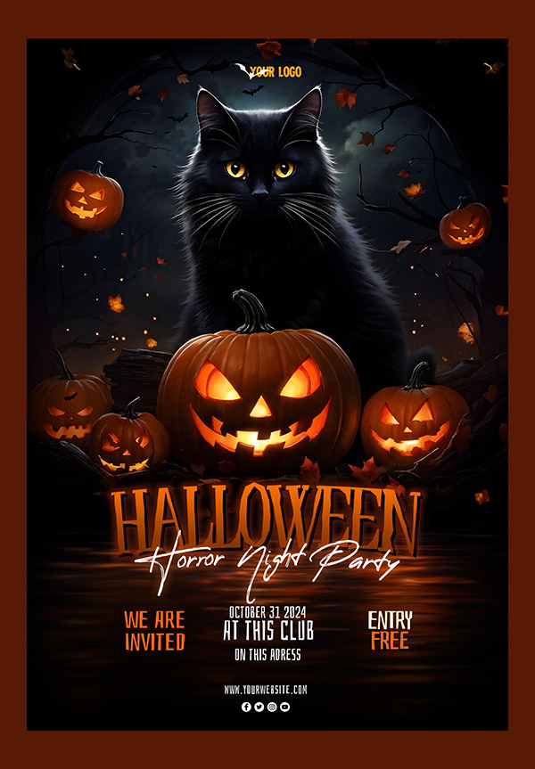 Poster lễ hội halloween file PSD - mẫu số 396