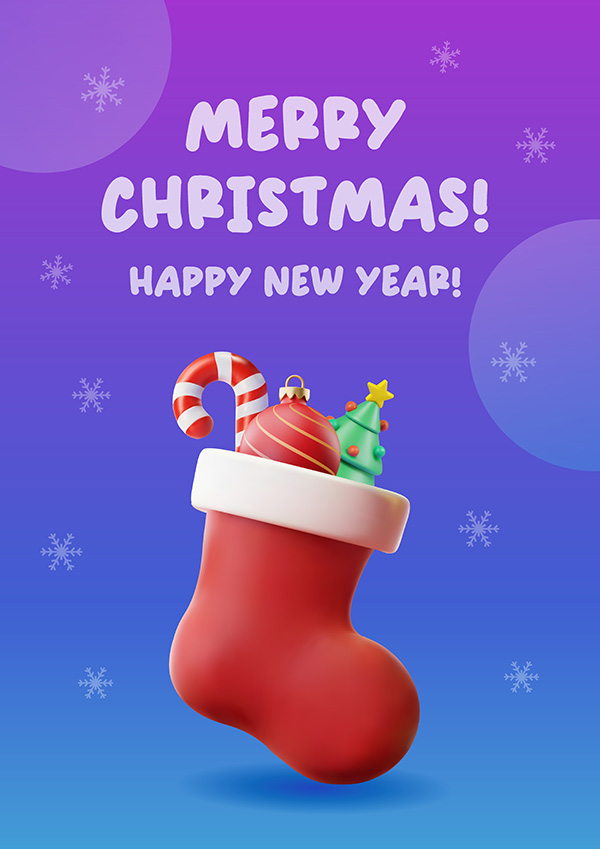 Poster túi nhận quà dịp noel file vector mẫu BN203