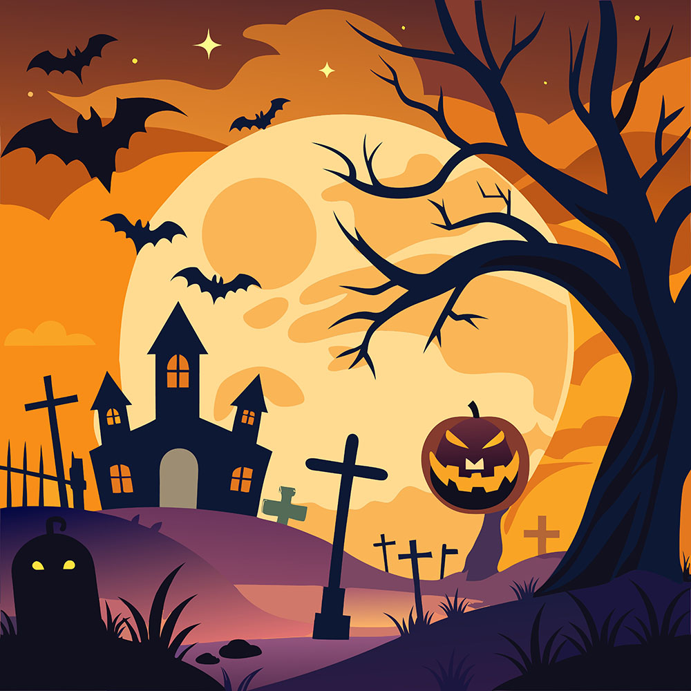 Background lễ halloween kinh dị file EPS và AI mẫu MB32