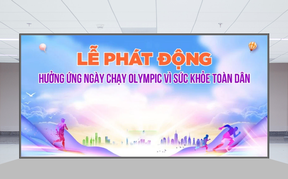 Phông nền lễ phát động chạy điền kinh File Corel