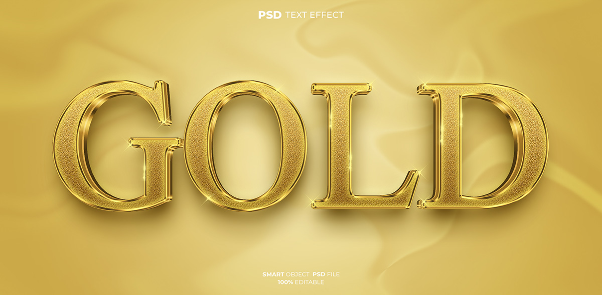 Hiệu ứng text gold file PSD mẫu HU385