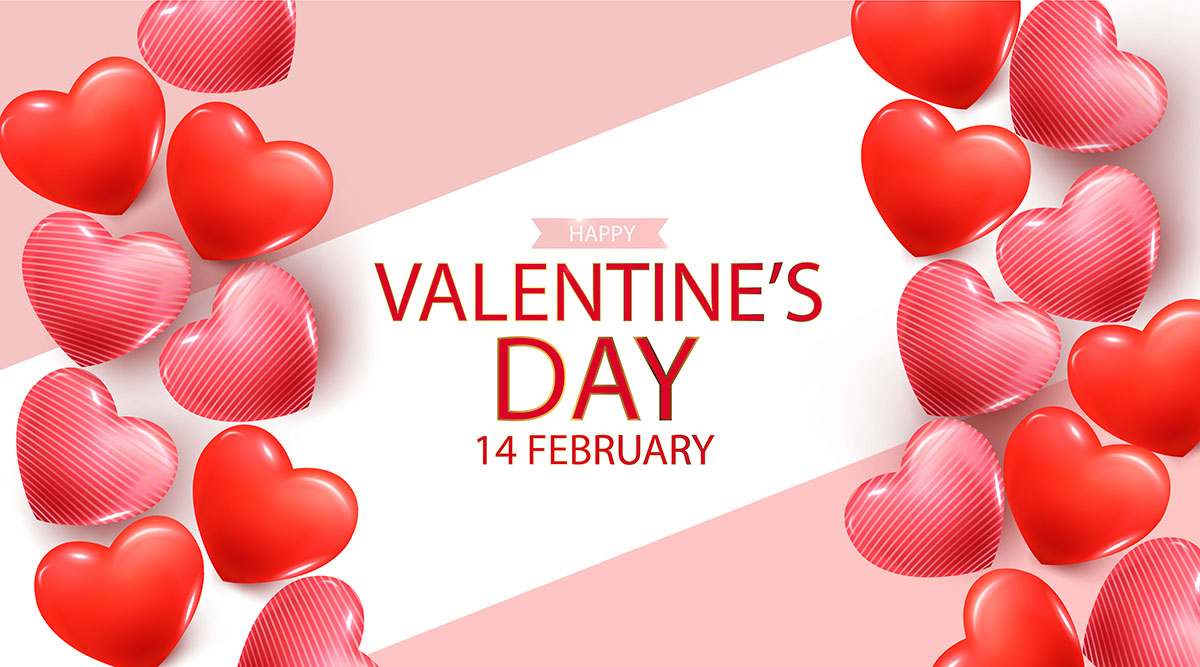 Banner ngày valentine nền màu hồng file vector mẫu BV352