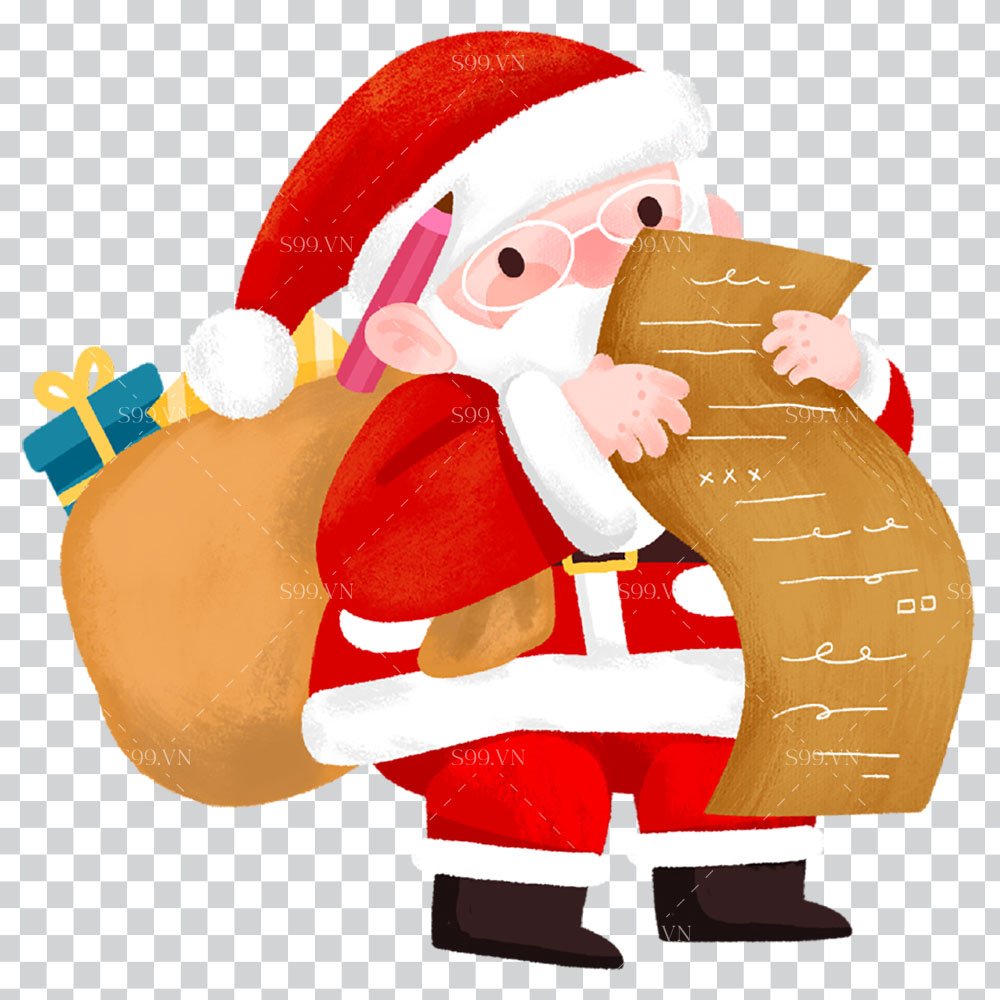 Hình ảnh ông già noel xách túi quà tặng file PNG mẫu số 318