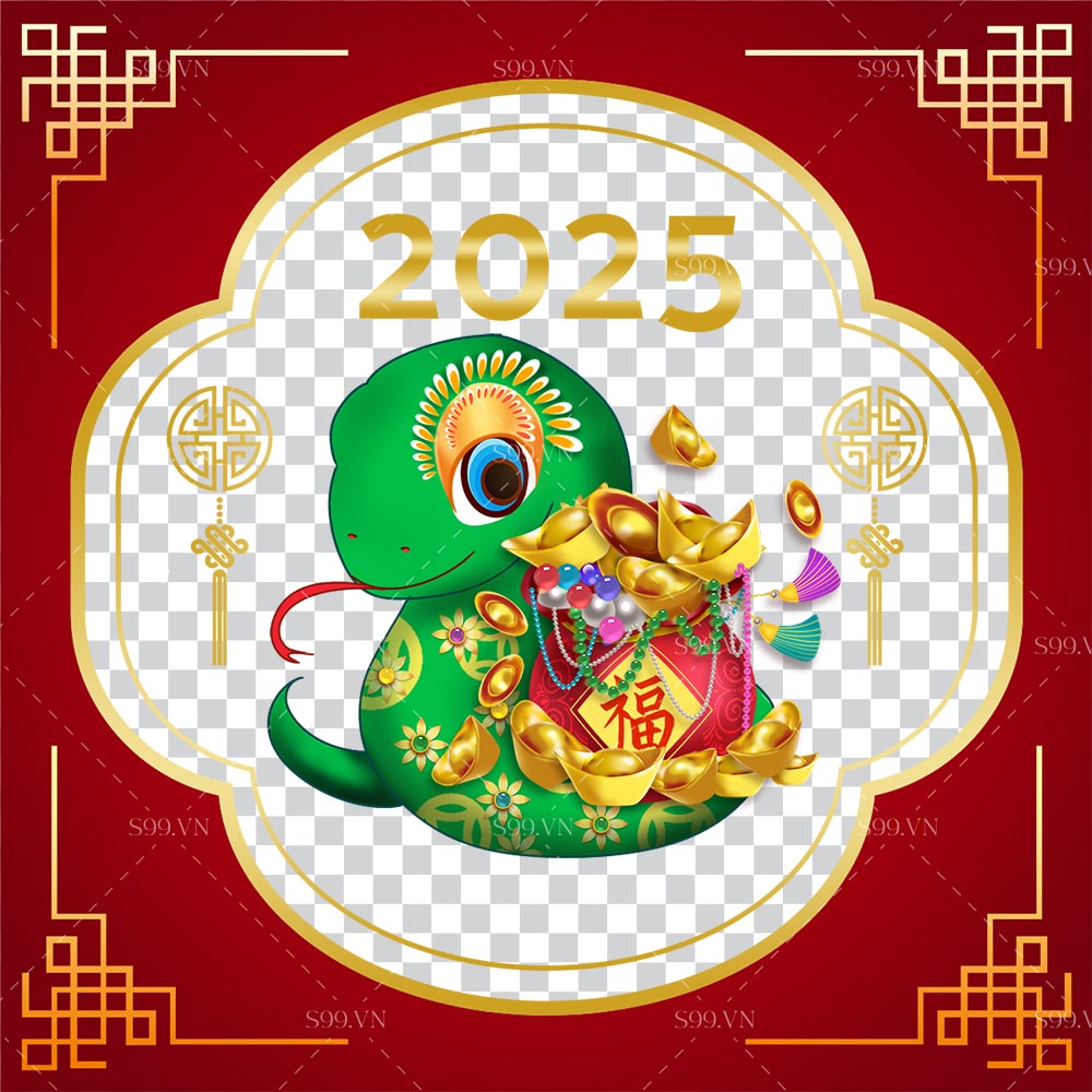 Banner rắn năm mới 2025 file PNG - mẫu số 438