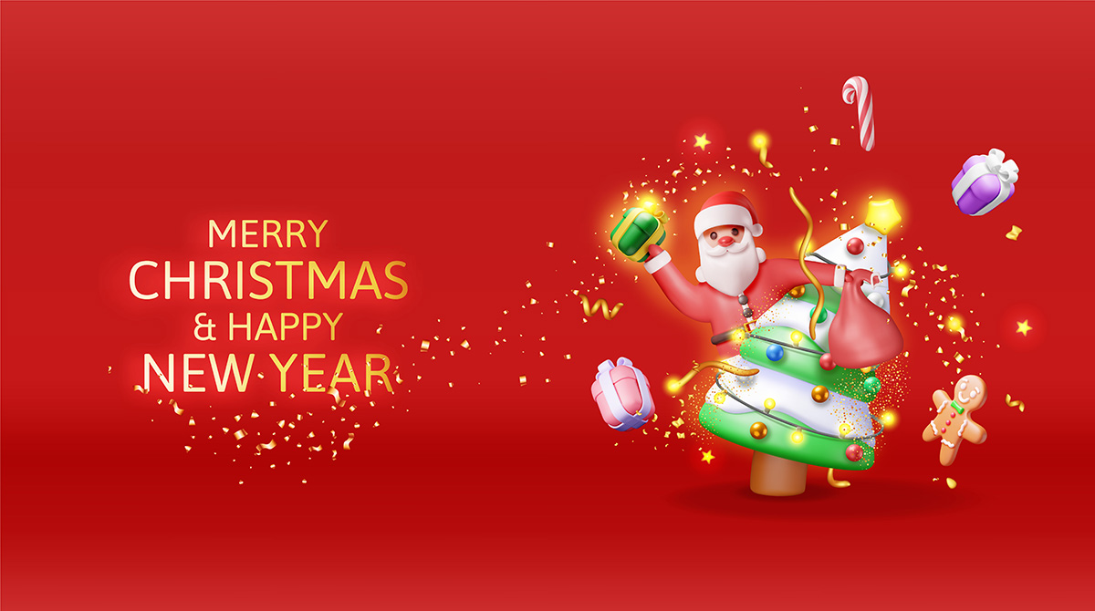 Banner ông già noel mùa lễ giáng sinh file vector mẫu BN110