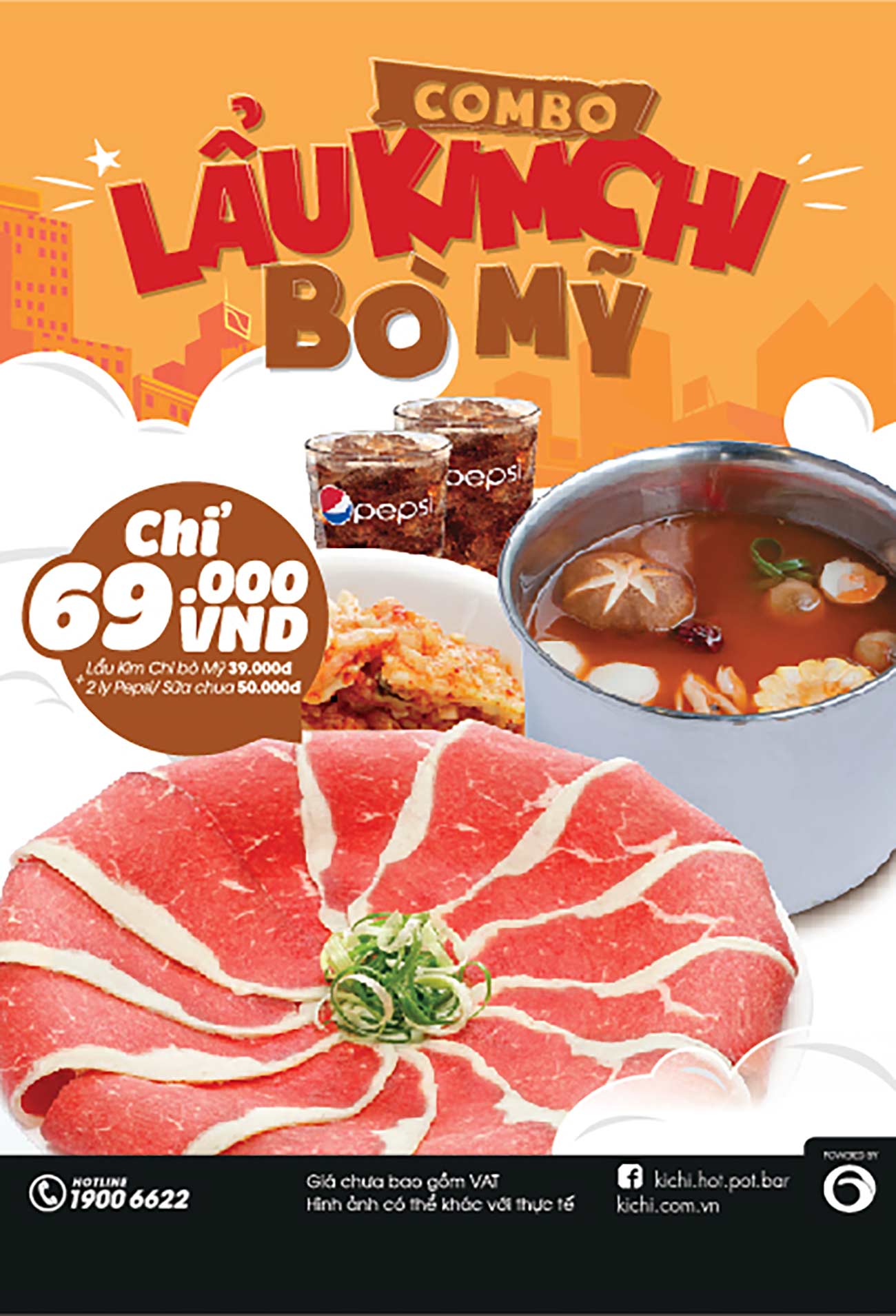 Menu lẩu kim chi bò mỹ file AI