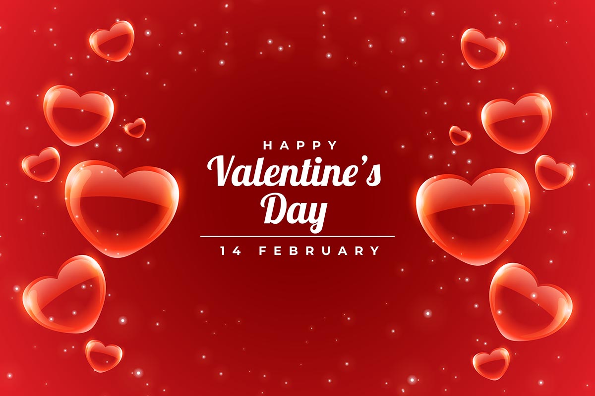 Banner dịp ngày valentine nền đỏ file vector mẫu số 514