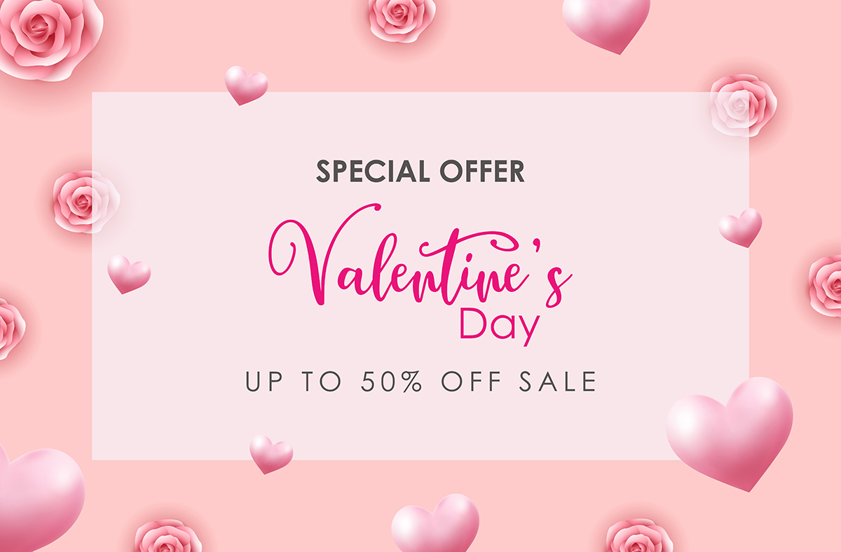 Banner ngày valentine file vector mẫu BV59