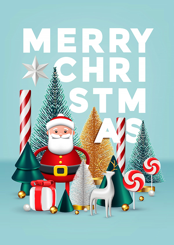 Poster hình ảnh ông già noel file vector mẫu số 619