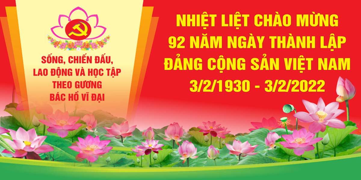 Backdrop mừng ngày thành lập Đảng Cộng sản Việt Nam file CDR và PSD mẫu CR65