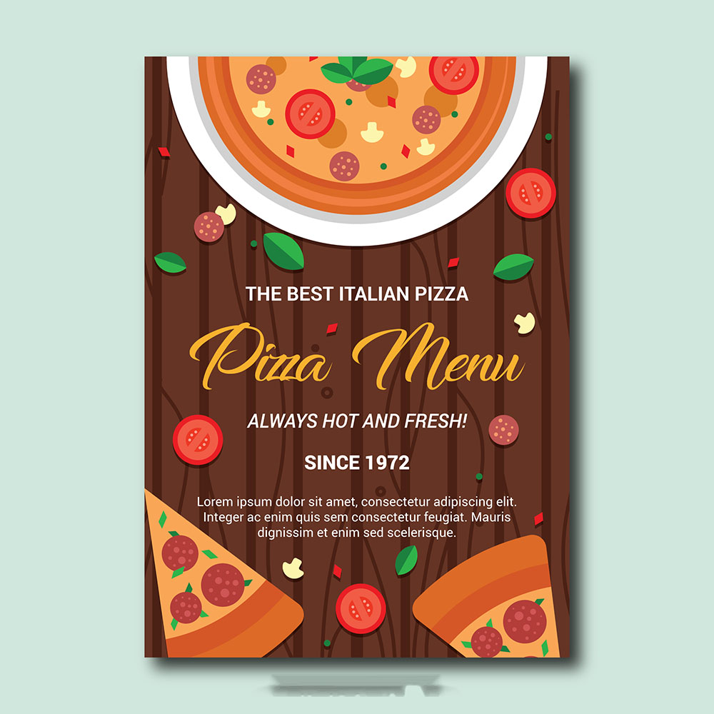 Poster quảng cáo bánh pizza file EPS và AI mẫu P177