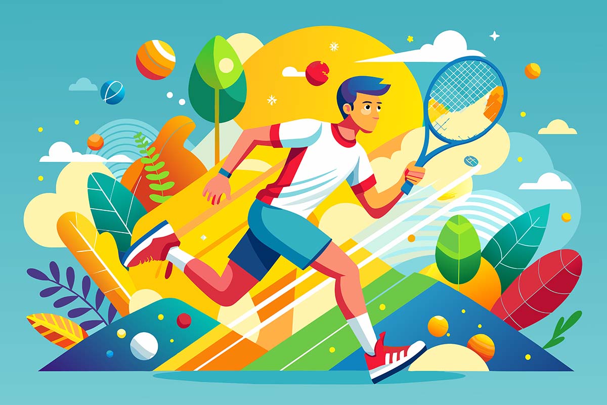 Hình ảnh cầu thủ tennis file vector mẫu HV27