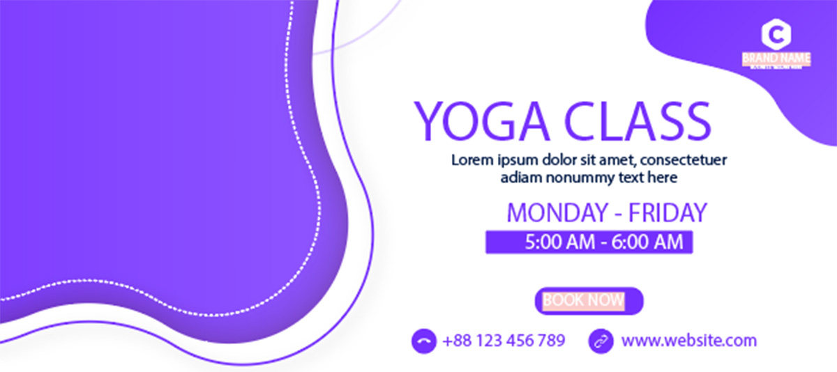 Banner tuyển sinh khóa học yoga cơ bản file EPS và AI mẫu J61